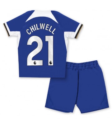 Chelsea Ben Chilwell #21 Hemmaställ Barn 2023-24 Kortärmad (+ Korta byxor)